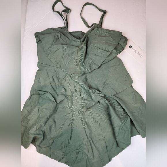 New Olive Green Black Swimsuit with Shorts Tankini Modest Bathing Suit Size XS - Picture 6 of 12